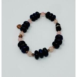 Rose quartz and blue tiger eye bracelet
